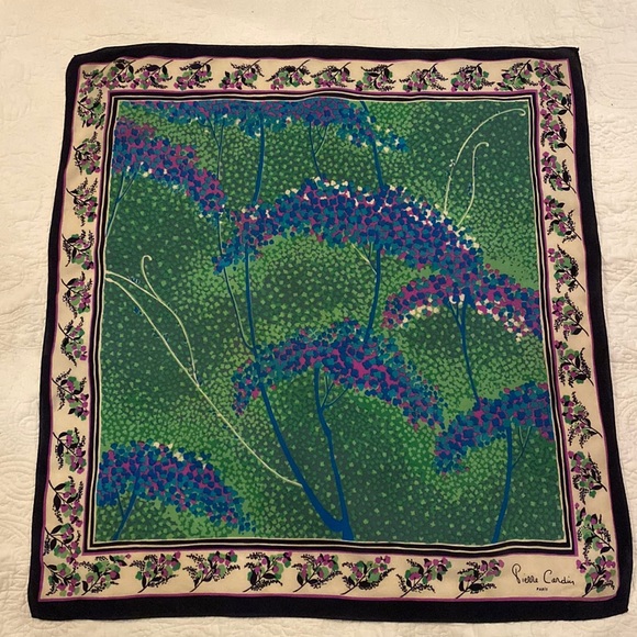 Vintage Pierre Cardin Paris trees square silk scarf - Picture 4 of 17